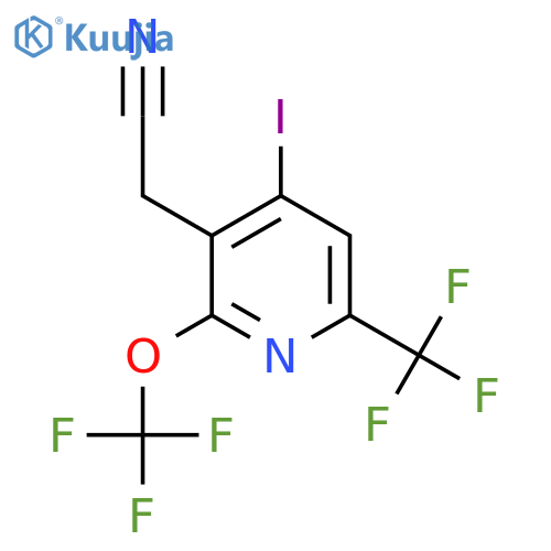 4-Iodo-2-(trifluoromethoxy)-6-(trifluoromethyl)pyridine-3-acetonitrile structure