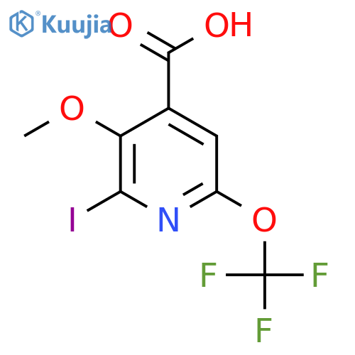 2-Iodo-3-methoxy-6-(trifluoromethoxy)pyridine-4-carboxylic acid structure