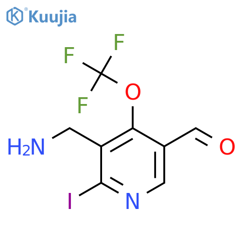 3-(Aminomethyl)-2-iodo-4-(trifluoromethoxy)pyridine-5-carboxaldehyde structure