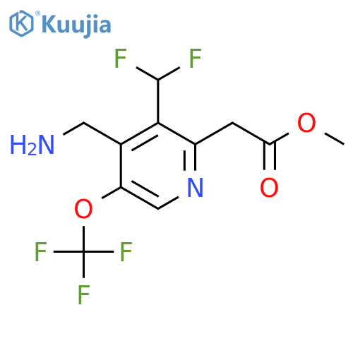 Methyl 4-(aminomethyl)-3-(difluoromethyl)-5-(trifluoromethoxy)pyridine-2-acetate structure