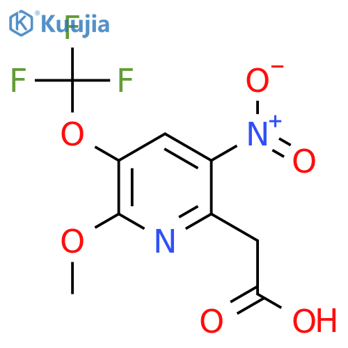 2-Methoxy-5-nitro-3-(trifluoromethoxy)pyridine-6-acetic acid structure