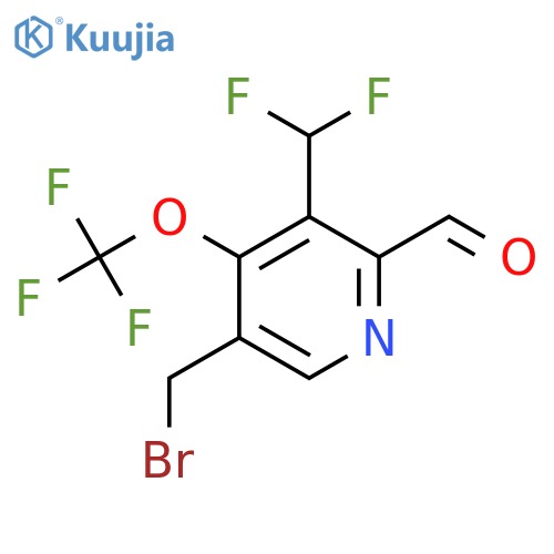5-(Bromomethyl)-3-(difluoromethyl)-4-(trifluoromethoxy)pyridine-2-carboxaldehyde structure