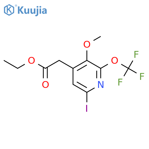 Ethyl 6-iodo-3-methoxy-2-(trifluoromethoxy)pyridine-4-acetate structure