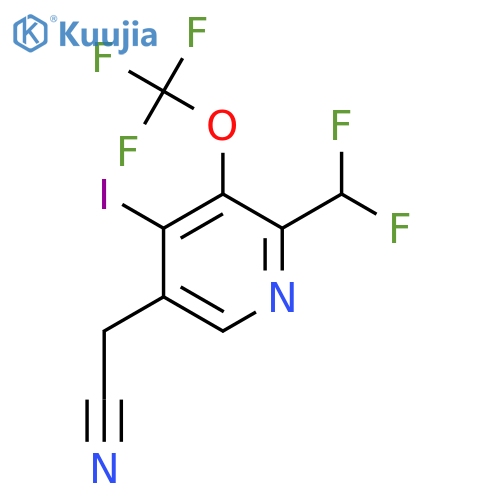 2-(Difluoromethyl)-4-iodo-3-(trifluoromethoxy)pyridine-5-acetonitrile structure