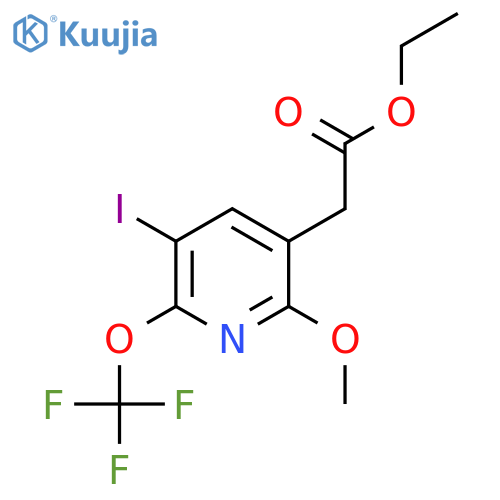 Ethyl 3-iodo-6-methoxy-2-(trifluoromethoxy)pyridine-5-acetate structure