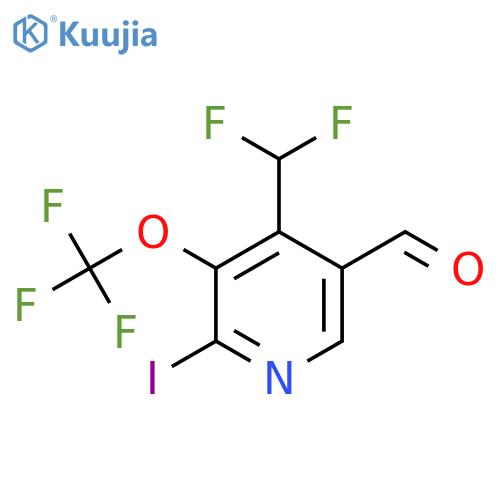 4-(Difluoromethyl)-2-iodo-3-(trifluoromethoxy)pyridine-5-carboxaldehyde structure