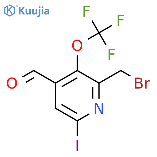 2-(Bromomethyl)-6-iodo-3-(trifluoromethoxy)pyridine-4-carboxaldehyde structure