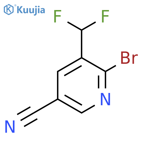 2-Bromo-5-cyano-3-(difluoromethyl)pyridine structure