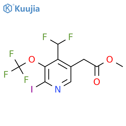 Methyl 4-(difluoromethyl)-2-iodo-3-(trifluoromethoxy)pyridine-5-acetate structure