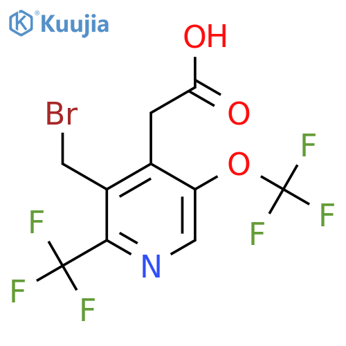 3-(Bromomethyl)-5-(trifluoromethoxy)-2-(trifluoromethyl)pyridine-4-acetic acid structure