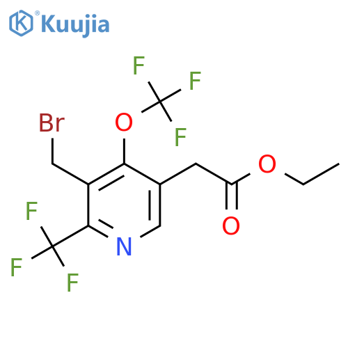 Ethyl 3-(bromomethyl)-4-(trifluoromethoxy)-2-(trifluoromethyl)pyridine-5-acetate structure