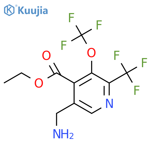 Ethyl 5-(aminomethyl)-3-(trifluoromethoxy)-2-(trifluoromethyl)pyridine-4-carboxylate structure