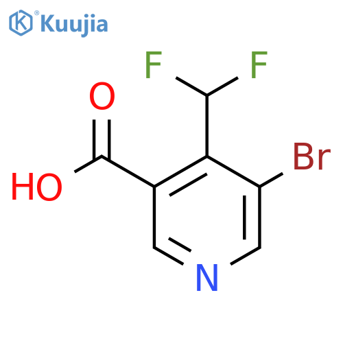 3-Bromo-4-(difluoromethyl)pyridine-5-carboxylic acid structure