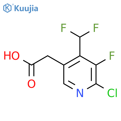 2-Chloro-4-(difluoromethyl)-3-fluoropyridine-5-acetic acid structure