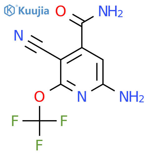 6-Amino-3-cyano-2-(trifluoromethoxy)pyridine-4-carboxamide structure