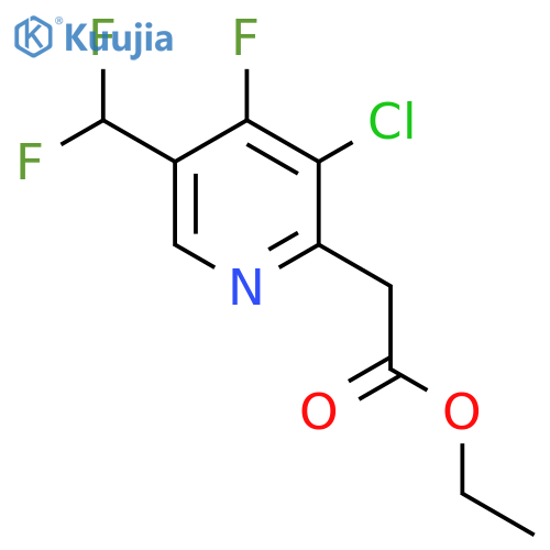 Ethyl 3-chloro-5-(difluoromethyl)-4-fluoropyridine-2-acetate structure