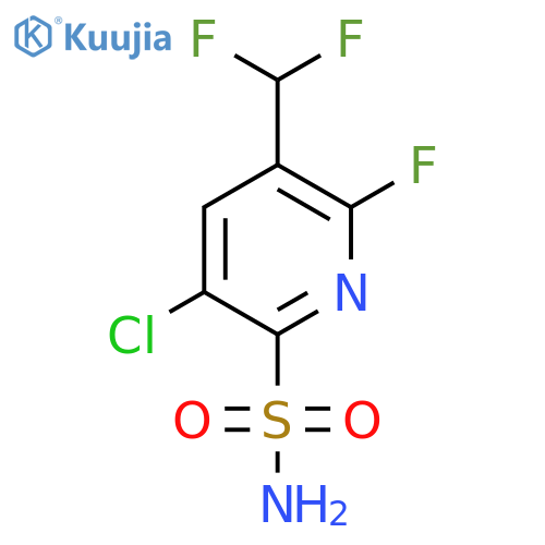 3-Chloro-5-(difluoromethyl)-6-fluoropyridine-2-sulfonamide structure