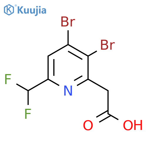 3,4-Dibromo-6-(difluoromethyl)pyridine-2-acetic acid structure