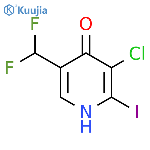 3-Chloro-5-(difluoromethyl)-4-hydroxy-2-iodopyridine structure