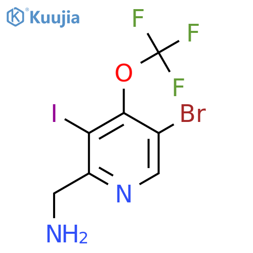 2-(Aminomethyl)-5-bromo-3-iodo-4-(trifluoromethoxy)pyridine structure
