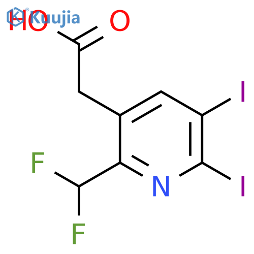 6-(Difluoromethyl)-2,3-diiodopyridine-5-acetic acid structure