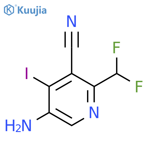 5-Amino-3-cyano-2-(difluoromethyl)-4-iodopyridine structure