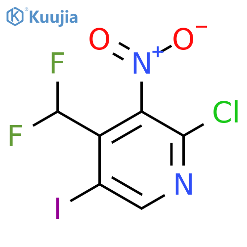 2-Chloro-4-(difluoromethyl)-5-iodo-3-nitropyridine structure