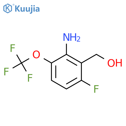 2-Amino-6-fluoro-3-(trifluoromethoxy)benzyl alcohol structure