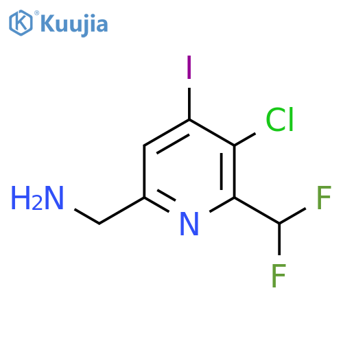 6-(Aminomethyl)-3-chloro-2-(difluoromethyl)-4-iodopyridine structure