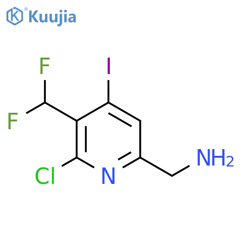 6-(Aminomethyl)-2-chloro-3-(difluoromethyl)-4-iodopyridine structure