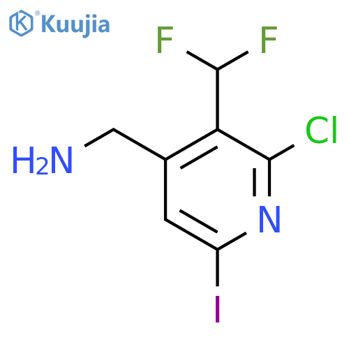 4-(Aminomethyl)-2-chloro-3-(difluoromethyl)-6-iodopyridine structure