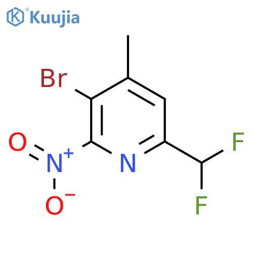 3-Bromo-6-(difluoromethyl)-4-methyl-2-nitropyridine structure