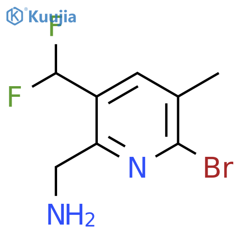 2-(Aminomethyl)-6-bromo-3-(difluoromethyl)-5-methylpyridine structure