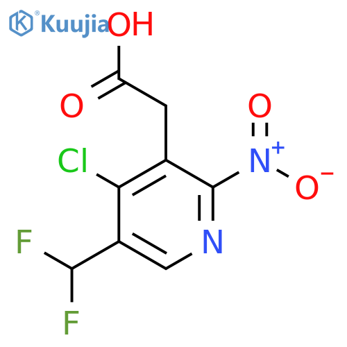4-Chloro-5-(difluoromethyl)-2-nitropyridine-3-acetic acid structure