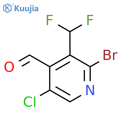 2-Bromo-5-chloro-3-(difluoromethyl)pyridine-4-carboxaldehyde structure