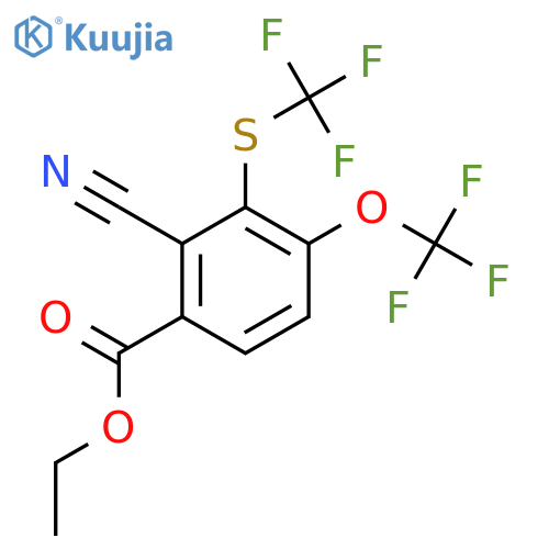 Ethyl 2-cyano-4-trifluoromethoxy-3-(trifluoromethylthio)benzoate structure