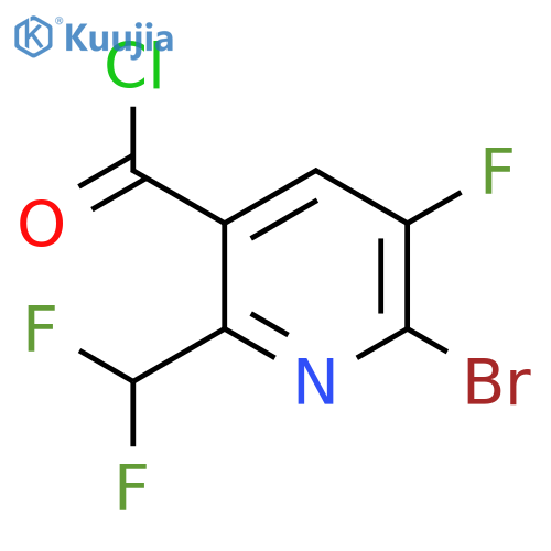 2-Bromo-6-(difluoromethyl)-3-fluoropyridine-5-carbonyl chloride structure