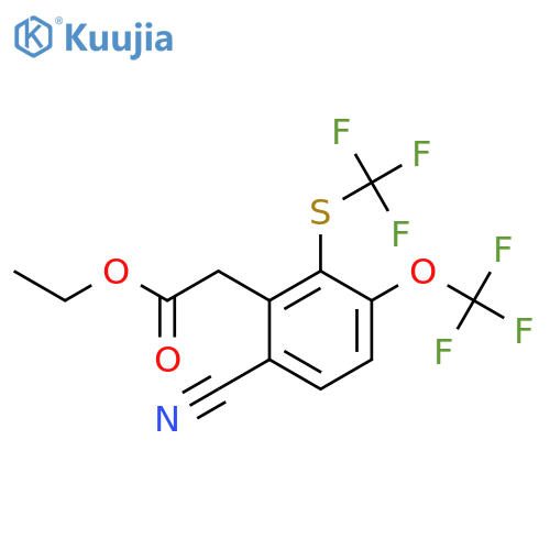 Ethyl 6-cyano-3-trifluoromethoxy-2-(trifluoromethylthio)phenylacetate structure