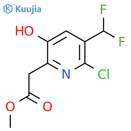 Methyl 2-chloro-3-(difluoromethyl)-5-hydroxypyridine-6-acetate structure
