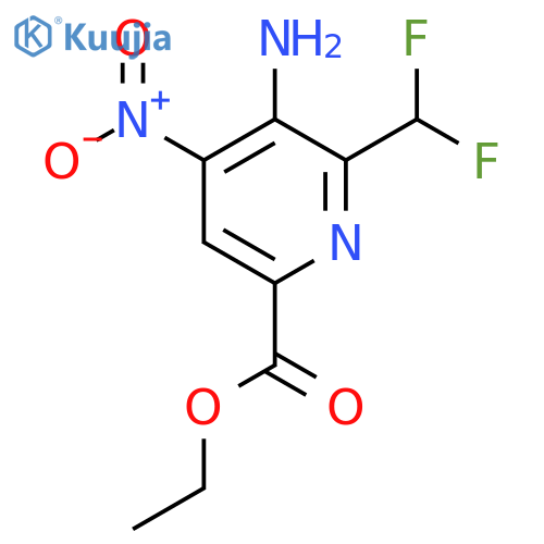 Ethyl 3-amino-2-(difluoromethyl)-4-nitropyridine-6-carboxylate structure