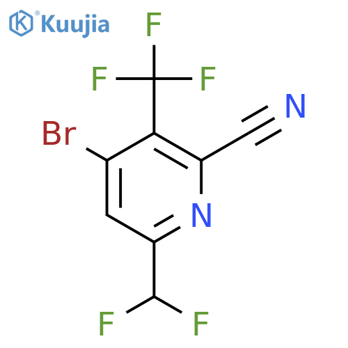 4-Bromo-2-cyano-6-(difluoromethyl)-3-(trifluoromethyl)pyridine structure