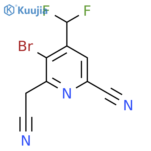 3-Bromo-6-cyano-4-(difluoromethyl)pyridine-2-acetonitrile structure