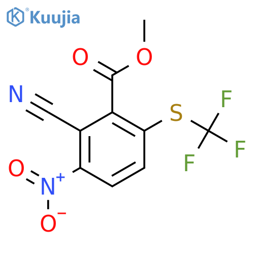 Methyl 2-cyano-3-nitro-6-(trifluoromethylthio)benzoate structure