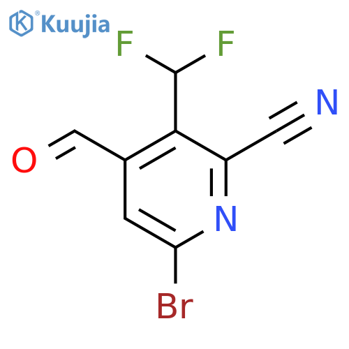 6-Bromo-2-cyano-3-(difluoromethyl)pyridine-4-carboxaldehyde structure