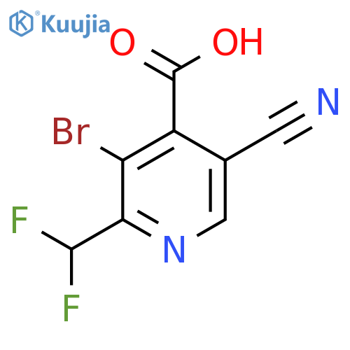 3-Bromo-5-cyano-2-(difluoromethyl)pyridine-4-carboxylic acid structure