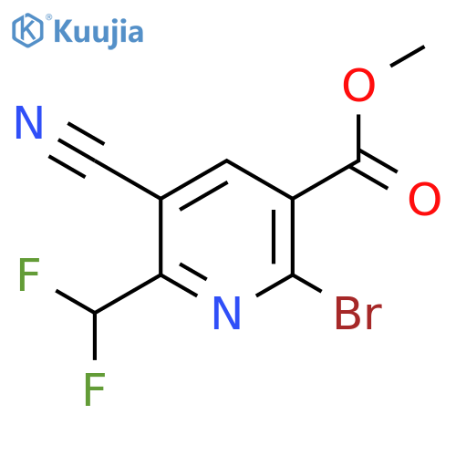 Methyl 2-bromo-5-cyano-6-(difluoromethyl)pyridine-3-carboxylate structure
