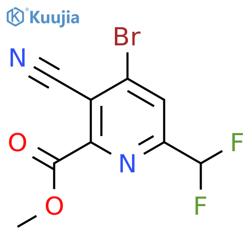 Methyl 4-bromo-3-cyano-6-(difluoromethyl)pyridine-2-carboxylate structure