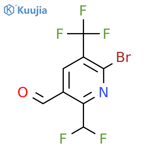 2-Bromo-6-(difluoromethyl)-3-(trifluoromethyl)pyridine-5-carboxaldehyde structure
