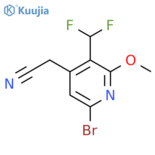 6-Bromo-3-(difluoromethyl)-2-methoxypyridine-4-acetonitrile structure