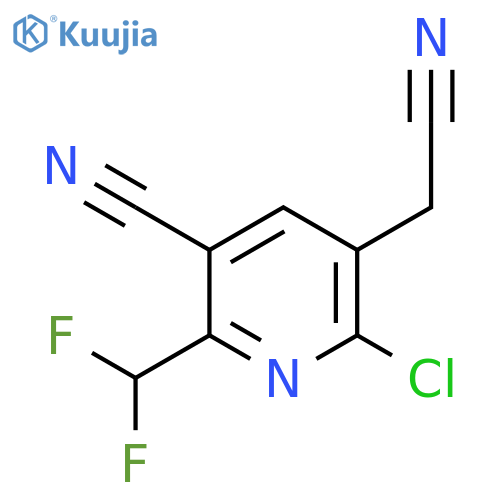 2-Chloro-5-cyano-6-(difluoromethyl)pyridine-3-acetonitrile structure